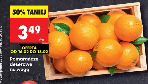 Pomarańcze deserowe na wagę promocja w Biedronka