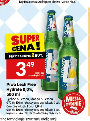 Piwo bezalkoholowe Lech Hydrate Mango & Lemon promocja w Twój Market