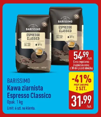 Kawa ziarnista Espresso Classico Barissimo promocja w Aldi