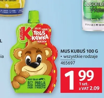 Mus truskawkowy Kubuś promocja w Selgros
