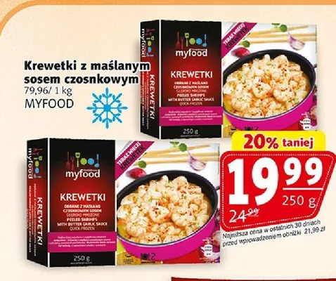 Krewetki z maślanym sosem czosnkowym Myfood promocja w Prim Market