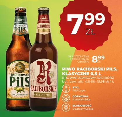 Piwo Raciborski Pils 0,5l promocja w Duży Ben