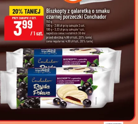 Biszkopty z galaretką o smaku czarnej porzeczki Conchador promocja w POLOmarket