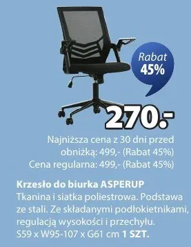 Krzesło do biurka ASPERUP promocja w Jysk
