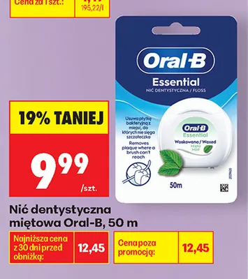 Nić dentystyczna miętowa Oral-B promocja w Biedronka