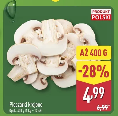 Pieczarki krojone promocja w Aldi