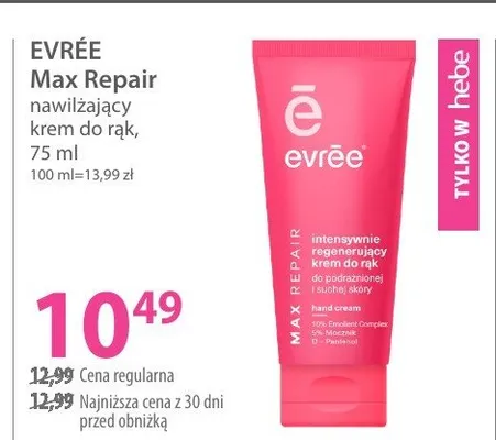 Krem EVRÉE Max Repair promocja w Hebe