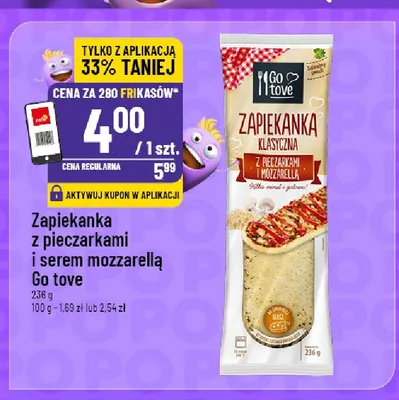 Zapiekanka klasyczna z pieczarkami i serem mozzarellą Go tove promocja w POLOmarket