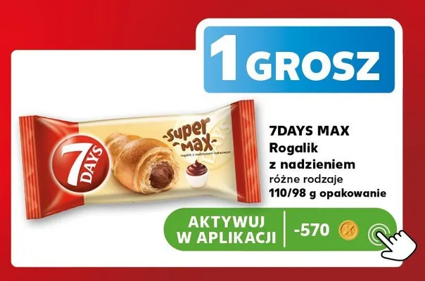 Rogalik z nadzieniem kakaowym 7Days Max promocja w Kaufland