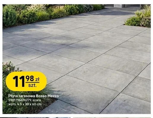 Płyta tarasowa Bosso Mezzo Polbruk szara wym. 4,5x30x60cm promocja w Castorama