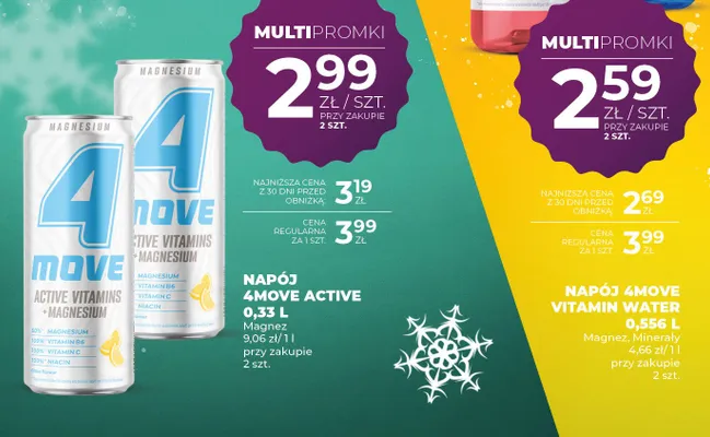 Napój 4Move Vitamin Water Magnez, Minerały promocja w Duży Ben