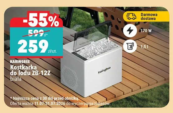 Kostkarka do lodu Karingbee ZB-12Z biała promocja w Biedronka