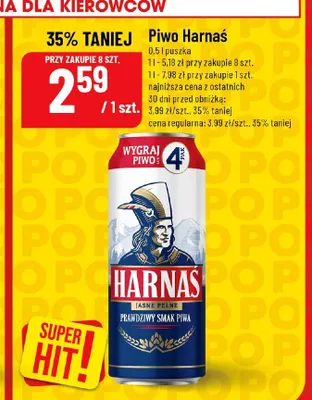 Piwo Harnaś Jasne Pełne promocja w POLOmarket