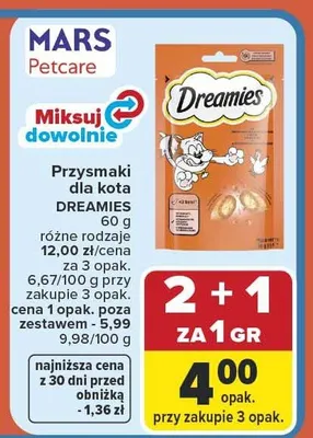 Przysmaki dla kota Dreamies promocja w Carrefour Market