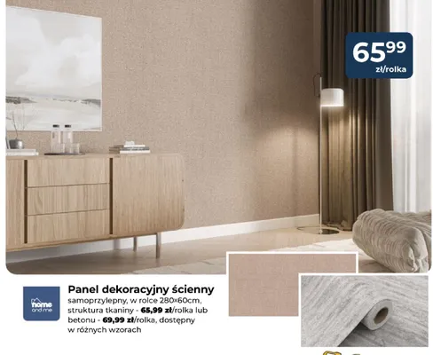 Panel dekoracyjny ścienny samoprzylepny Home & Me struktura tkaniny promocja w PSB Mrówka