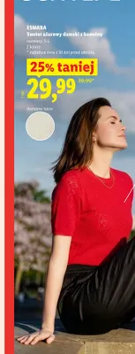 Sweter ażurowy damski z bawełny Esmara promocja w Lidl