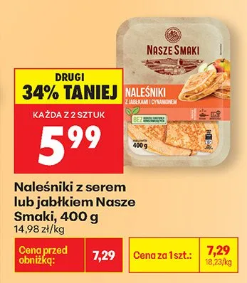 Naleśniki z serem lub jabłkiem promocja w Biedronka