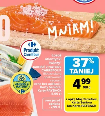 Łosoś atlantycki świeży Carrefour promocja w Carrefour Market