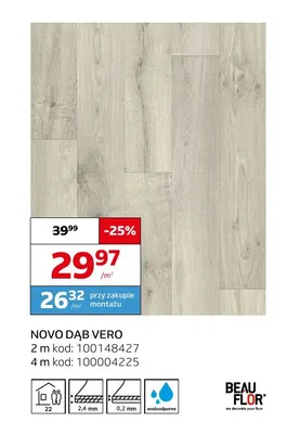 Wykładzina elastyczna Novo Dąb Vero Beau Flor promocja w Komfort
