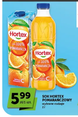 Sok 100% pomarańcza Hortex promocja w Euro Sklep