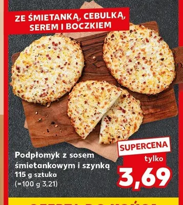 Podpłomyk z sosem śmietankowym i szynką promocja w Kaufland