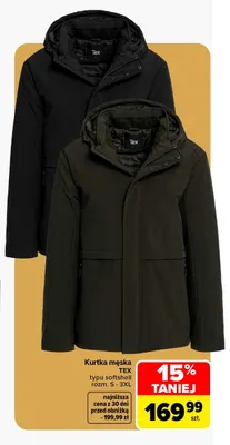 Kurtka męska typu softshell TEX promocja w Carrefour