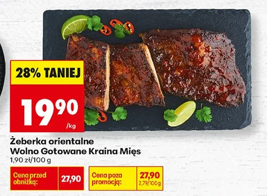 Żeberka orientalne wolno gotowane Kraina Mięs promocja w Biedronka