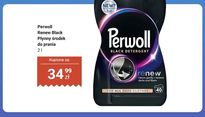 Płynny środek do prania Perwoll Renew Black promocja w Dino