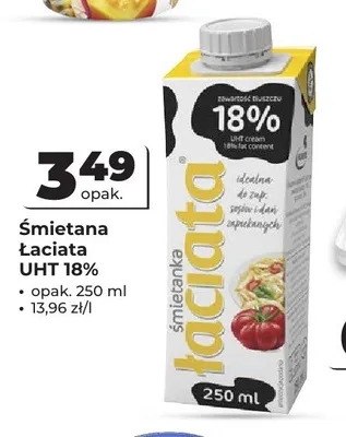 Śmietanka Łaciata UHT 18% promocja w Odido