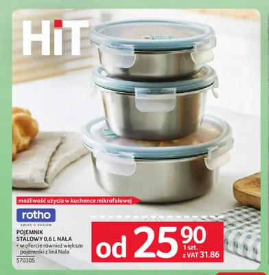 Pojemnik stalowy 0,6 l Nala Rotho promocja w Selgros