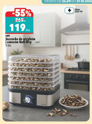 Suszarka do grzybów i owoców NutriDry 5 tac Lafe promocja w Biedronka Home
