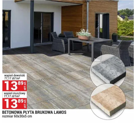 Betonowa płyta brukowa Lamos wapień dewoński 60x30x5cm promocja w Merkury Market