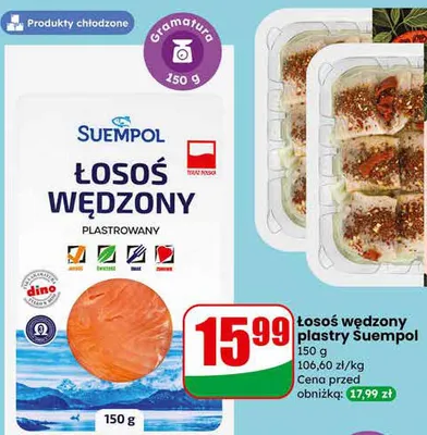 Łosoś wędzony plastry promocja w Dino