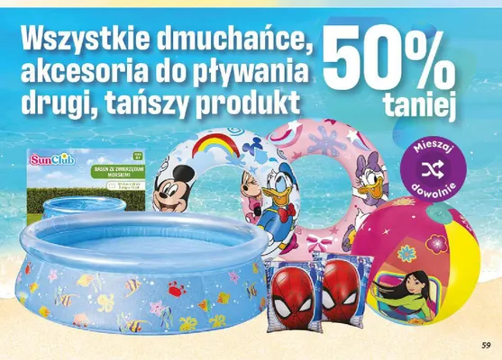 Dmuchańce, akcesoria do pływania promocja w Dino