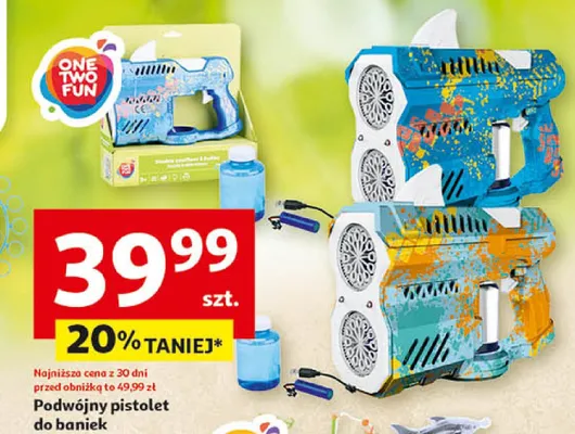 Podwójny pistolet do baniek promocja w Auchan