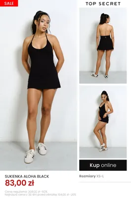 Sukienka Top Secret Aloha Black promocja w Top Secret