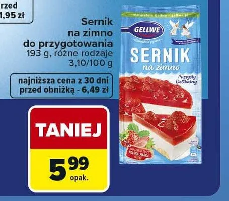 Sernik na zimno do przygotowania Gellwe promocja w Carrefour