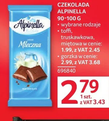 Czekolada Alpinella toffi promocja w Selgros