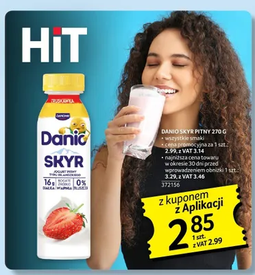 Jogurt pitny Danio Skyr truskawka promocja w Selgros
