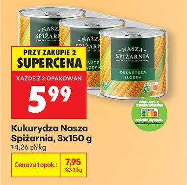 Kukurydza słodka Nasza Spiżarnia promocja w Biedronka