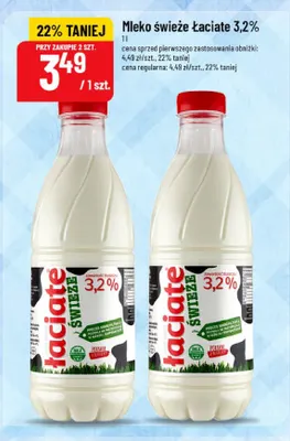 Mleko świeże Łaciate 3,2% promocja w POLOmarket