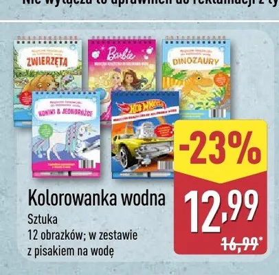 Kolorowanka wodna Zwierzęta promocja w Aldi