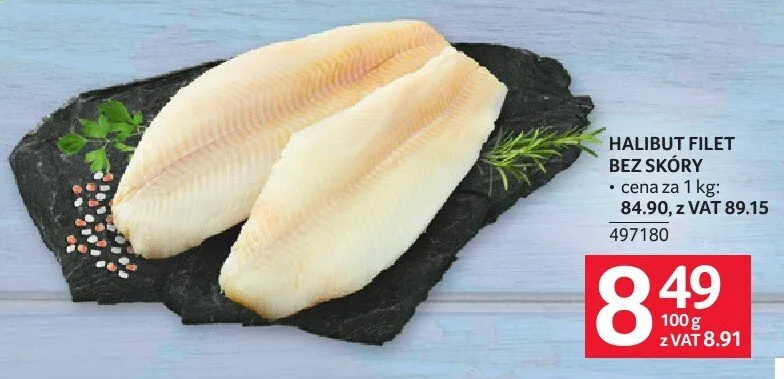 Halibut filet bezskóry promocja w Selgros
