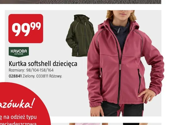 Kurtka softshell dziecięca Kayoba Outdoor promocja w Jula
