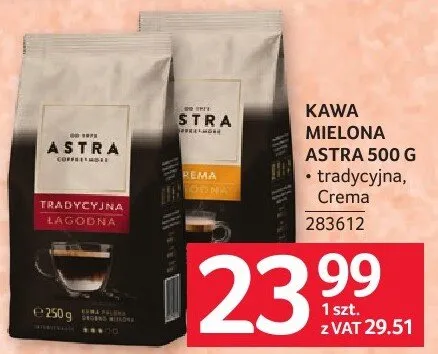 Kawa mielona ASTRA 500 G truskawka, Crema promocja w Selgros