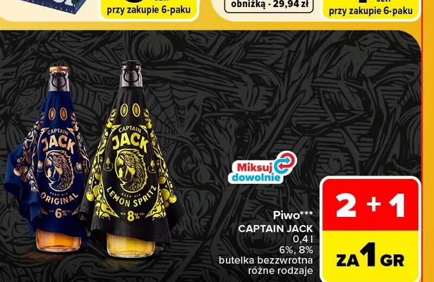Piwo Captain Jack Lemon Spritz promocja w Carrefour Market