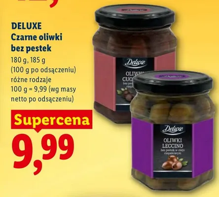 Czarne oliwki bez pestek, różne rodzaje promocja w Lidl