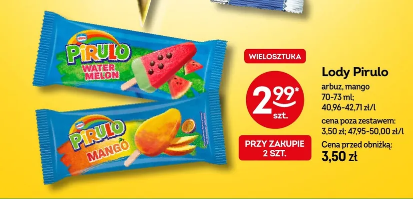 Lody Pirulo mango promocja w Żabka