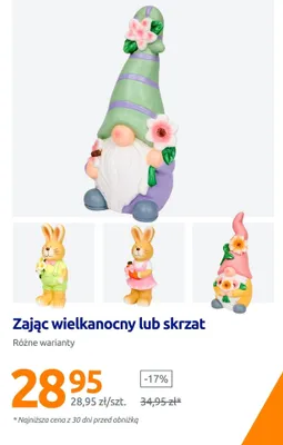 Zając wielkanocny lub skrzat promocja w Action
