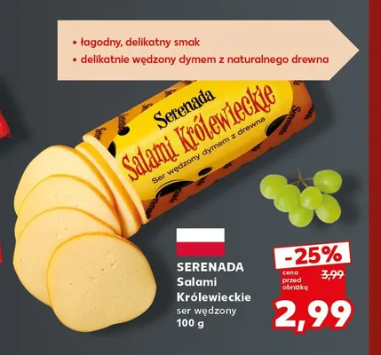 Salami Królewskie ser wędzony Serenada promocja w Kaufland